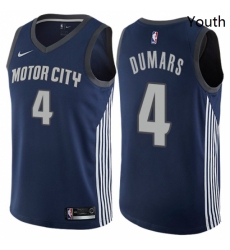 Youth Nike Detroit Pistons 4 Joe Dumars Swingman Navy Blue NBA Jersey City Edition
