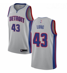 Youth Nike Detroit Pistons 43 Grant Long Authentic Silver NBA Jersey Statement Edition