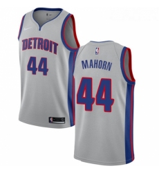 Youth Nike Detroit Pistons 44 Rick Mahorn Authentic Silver NBA Jersey Statement Edition