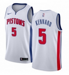 Youth Nike Detroit Pistons 5 Luke Kennard Authentic White Home NBA Jersey Association Edition 