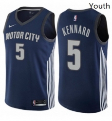 Youth Nike Detroit Pistons 5 Luke Kennard Swingman Navy Blue NBA Jersey City Edition 