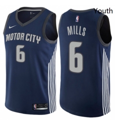 Youth Nike Detroit Pistons 6 Terry Mills Swingman Navy Blue NBA Jersey City Edition