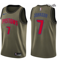 Youth Nike Detroit Pistons 7 Stanley Johnson Swingman Green Salute to Service NBA Jersey