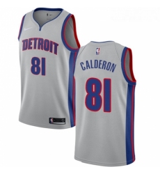 Youth Nike Detroit Pistons 81 Jose Calderon Swingman Silver NBA Jersey Statement Edition 