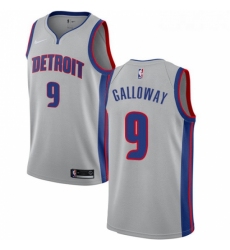 Youth Nike Detroit Pistons 9 Langston Galloway Authentic Silver NBA Jersey Statement Edition 
