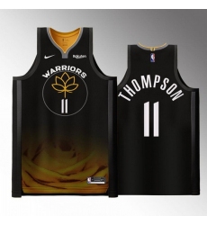 Men Golden State Warriors 11 Klay Thompson 2022 2023 Black City Edition Stitched Basketball Jersey