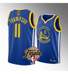 Men Golden State Warriors 11 Klay Thompson 2022 Royal NBA Finals Stitched Jersey