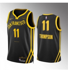 Men Golden State Warriors 11 Klay Thompson Black 2023 24 City Edition Stitched Basketball Jersey