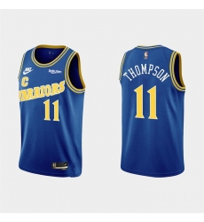Men Golden State Warriors 11 Klay Thompson Royal Classic Edition Stitched Jersey