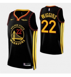 Men Golden State Warriors 22 Andrew Wiggins Black 2023 24 City Edition Stitched Basketball Jerseys