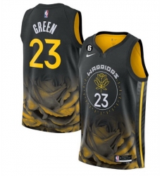 Men Golden State Warriors 23 Draymond Green 2022 2023 Black City Edition Stitched Basketball Jersey