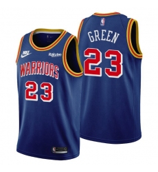 Men Golden State Warriors 23 Draymond Green Men Nike Releases Classic Edition NBA 75th Anniversary Jersey Blue