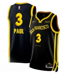 Men Golden State Warriors 3 Chris Paul Black 2023 24 City Edition Stitched Basketball Jersey