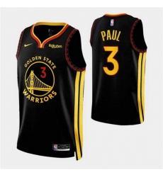 Men Golden State Warriors 3 Chris Paul Black 2023 24 City Edition Stitched Basketball Jerseys