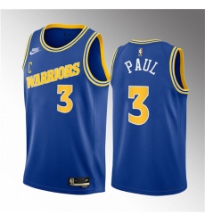 Men Golden State Warriors 3 Chris Paul Blue Classic Edition Stitched Basketball Jersey