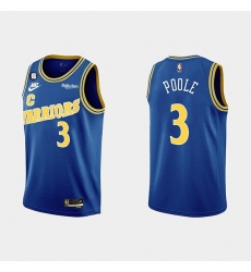 Men Golden State Warriors 3 Jordan Poole 2022 23 Blue With No 6 Patch Stitched Basketball Jersey