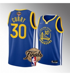 Men Golden State Warriors 30 Stephen Curry 2022 Royal NBA Finals Stitched Jersey