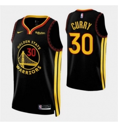 Men Golden State Warriors 30 Stephen Curry Black 2023 24 City Edition Stitched Basketball Jerseys