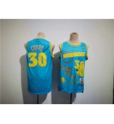 Men Golden State Warriors 30 Stephen Curry Blue Throwback Stitched Jersey