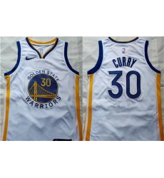 Men Golden State Warriors 30 Stephen Curry White Stitched Basketball Jersey