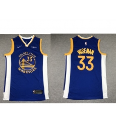 Men Golden State Warriors 33 James Wiseman Blue 2019 Nike Swingman NEW Rakuten Logo Stitched NBA Jersey