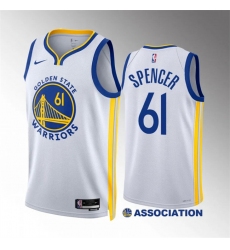 Men Golden State Warriors 61 Pat Spencer White Association Edition Stitched Basketball Jersey