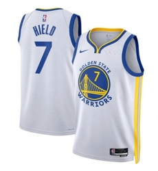 Men Golden State Warriors 7 Buddy Hield White Association Edition Swingman Stitched Basketball Jersey