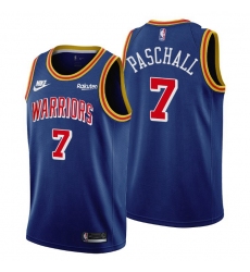 Men Golden State Warriors 7 Eric Paschall Men Nike Releases Classic Edition NBA 75th Anniversary Jersey Blue