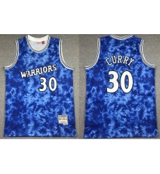 Men Golden Warriors Stephen Curry 30 Blue Constellation Edition Hardwood Classic Mitchll Ness NBA Jersey