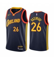 Men Nike Golden State Warriors 26 Kent Bazemore Navy NBA Swingman 2020 21 City Edition Jersey
