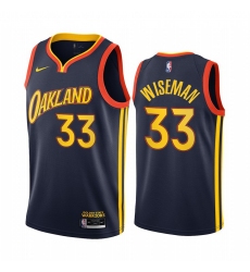 Men Nike Golden State Warriors 33 James Wiseman Navy NBA Swingman 2020 21 City Edition Jersey