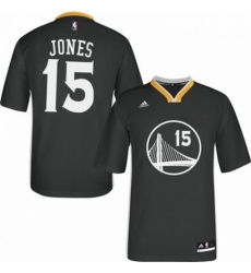 Mens Adidas Golden State Warriors 15 Damian Jones Authentic Black Alternate NBA Jersey