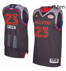Mens Adidas Golden State Warriors 23 Draymond Green Authentic Charcoal 2017 All Star NBA Jersey
