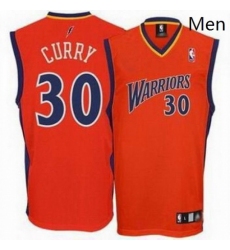 Mens Adidas Golden State Warriors 30 Stephen Curry Authentic Orange NBA Jersey
