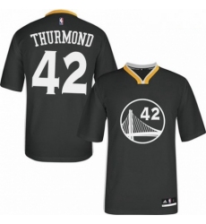 Mens Adidas Golden State Warriors 42 Nate Thurmond Authentic Black Alternate NBA Jersey 