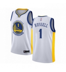 Mens Golden State Warriors 1 DAngelo Russell Authentic White Basketball Jersey Association Edition 