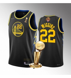 Men's Golden State Warriors #22 Andrew Wiggins 2022 Black NBA Finals Champions Stitched Jersey
