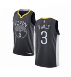 Mens Golden State Warriors 3 Jordan Poole Authentic Black Basketball Jersey Statement Edition 