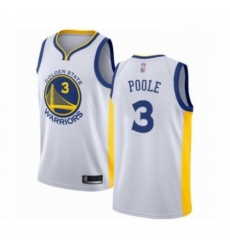 Mens Golden State Warriors 3 Jordan Poole Authentic White Basketball Jersey Association Edition 