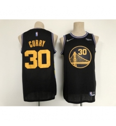 Men's Golden State Warriors #30 Stephen Curry Black City Player Jersey