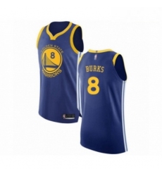 Mens Golden State Warriors 8 Alec Burks Authentic Royal Blue Basketball Jersey Icon Edition 