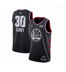 Mens Jordan Golden State Warriors 30 Stephen Curry Swingman Black 2019 All Star Game Basketball Jersey