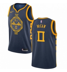 Mens Nike Golden State Warriors 0 Patrick McCaw Swingman Navy Blue NBA Jersey City Edition 