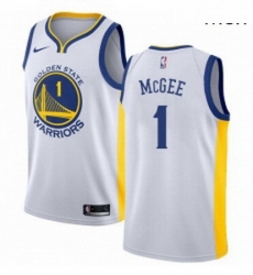 Mens Nike Golden State Warriors 1 JaVale McGee Authentic White Home NBA Jersey Association Edition