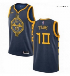 Mens Nike Golden State Warriors 10 Jacob Evans Swingman Navy Blue NBA Jersey City Edition 