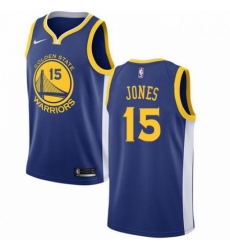 Mens Nike Golden State Warriors 15 Damian Jones Swingman Royal Blue Road NBA Jersey Icon Edition