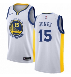 Mens Nike Golden State Warriors 15 Damian Jones Swingman White Home NBA Jersey Association Edition