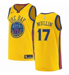 Mens Nike Golden State Warriors 17 Chris Mullin Swingman Gold NBA Jersey City Edition