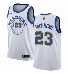 Mens Nike Golden State Warriors 23 Mitch Richmond Authentic White Hardwood Classics NBA Jersey