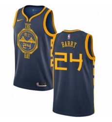 Mens Nike Golden State Warriors 24 Rick Barry Swingman Navy Blue NBA Jersey City Edition